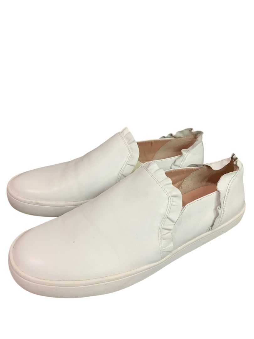 Size 8.5 Kate Spade Lillie White Leather Slip On Sneaker Shoe