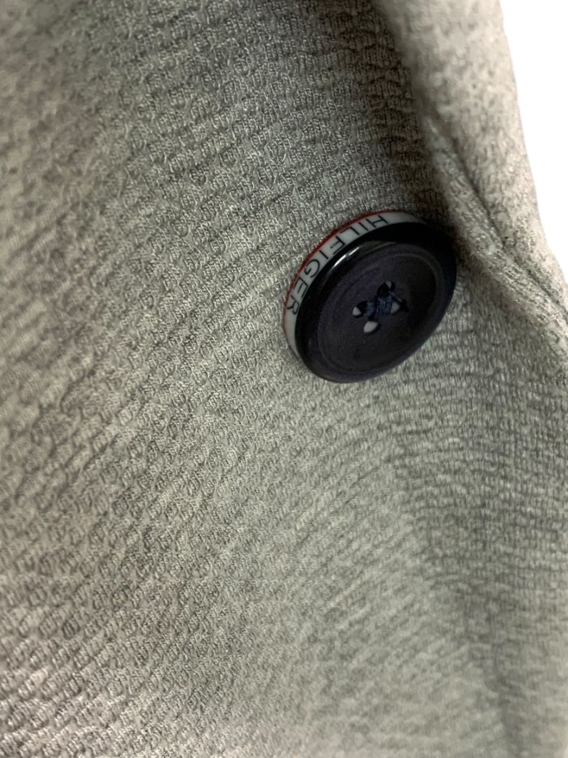Size 10 Tommy Hilfiger Womens Gray Knit Blazer Elbow Patches
