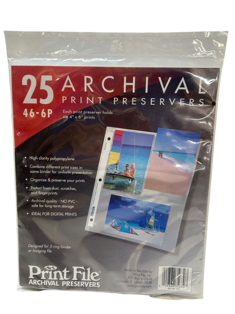 Print File 46-6P 4 x 6 Print Preservers Photo Pages 25 Pack New