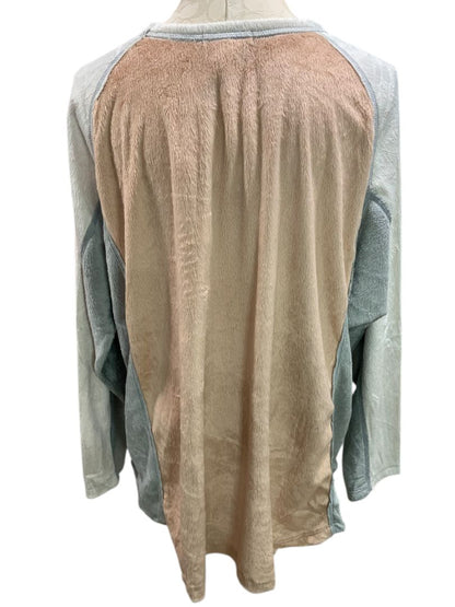 Size Medium Easel New Womens Color Block Soft Neutral Shirt