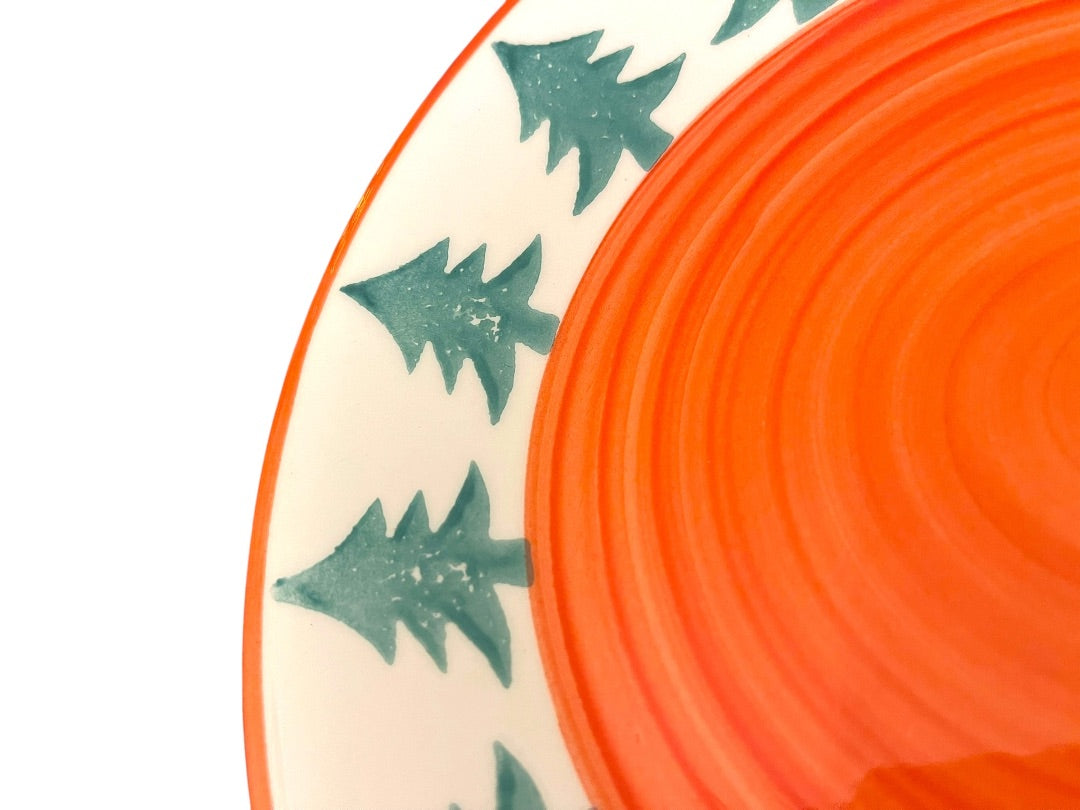 Set of 3 Pier 1 Christmas Tree 9.5" Salad Plates Pottery Christmas