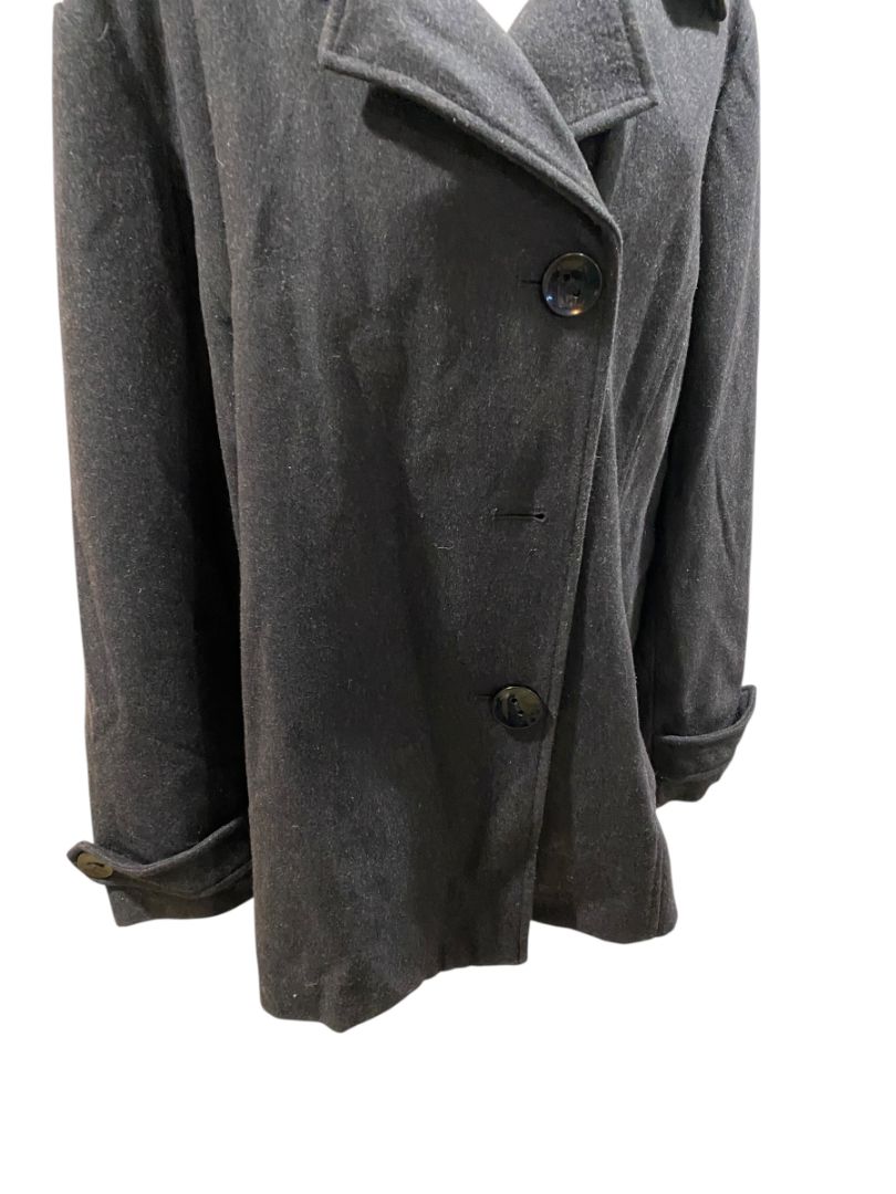 Size 2X Weather Tamer Womens  Wool Blend Coat Charcoal Dark Gray