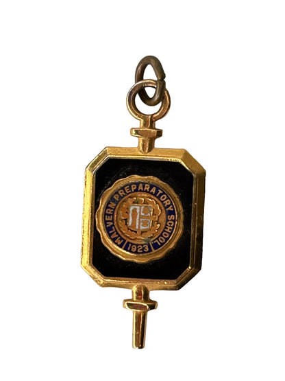 Gold "Malvern Preparatory School 1923" Charm Small 1" Watch Fob