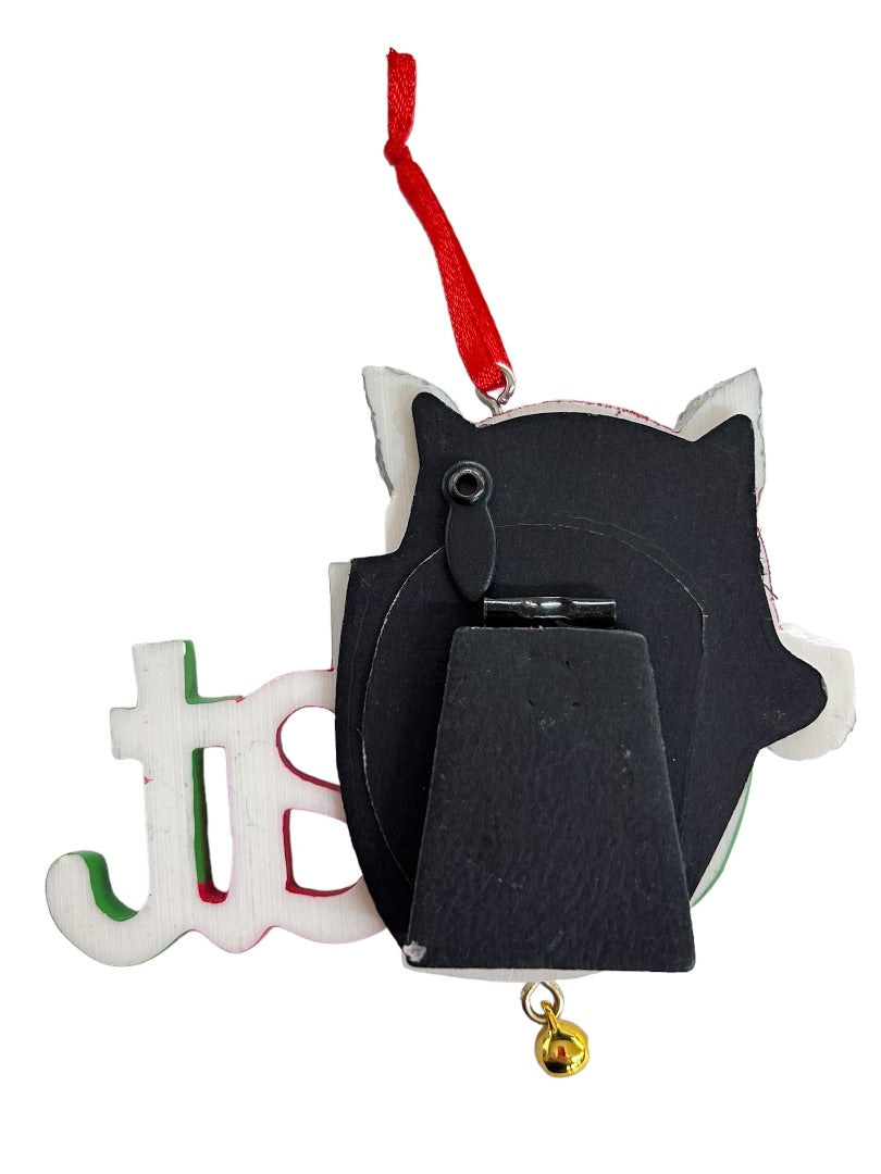 Holiday Ornament "Cat" Photo Frame Bell Cat  1.5" Holiday Christmas