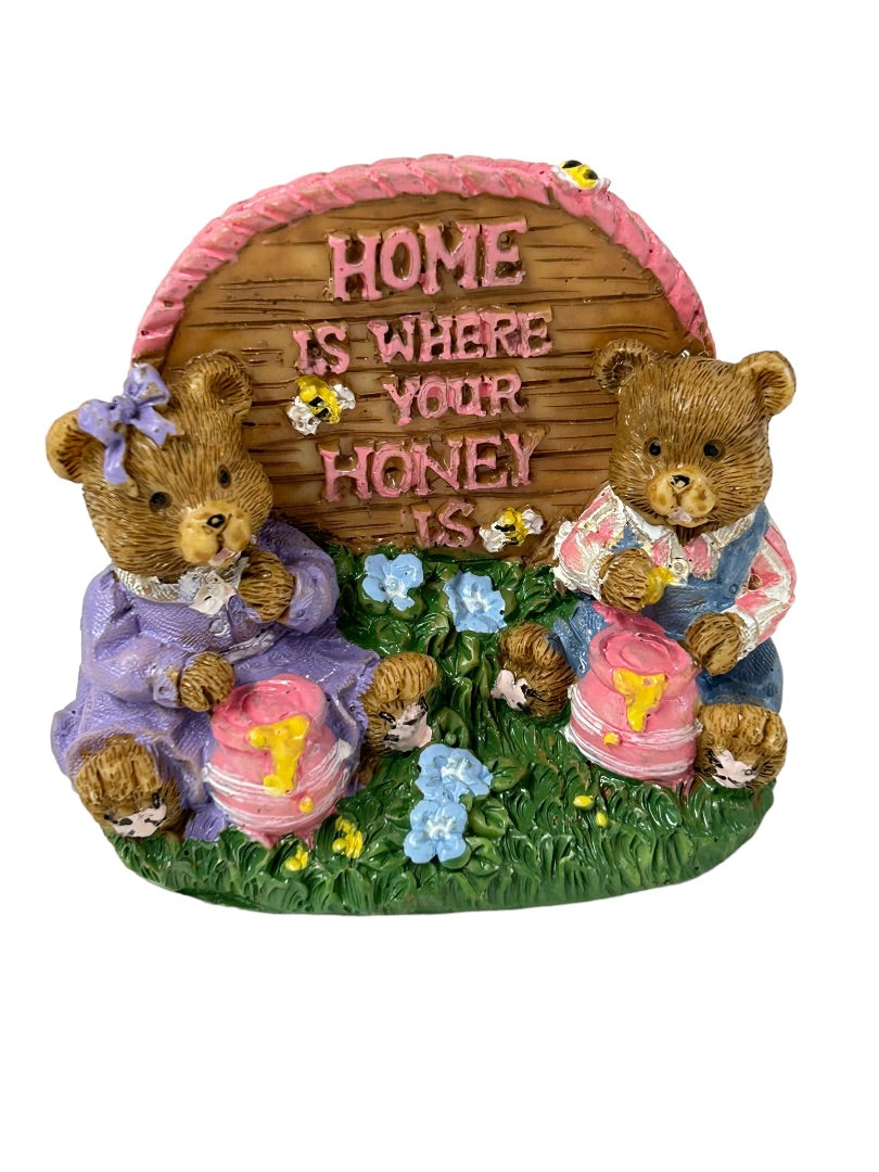 Hermitage Pottery "Home is Where Your Honey Is" Teddy Bear Figurine 1997 KA1105