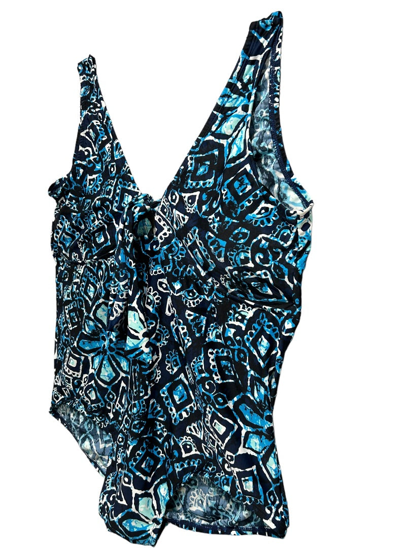 Size 20 Bleu Ice Women's Plus Size New Bathing Suit Swimwear Blue Print