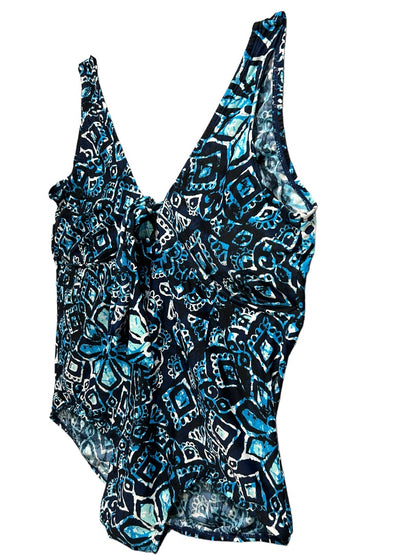 Size 20 Bleu Ice Women's Plus Size New Bathing Suit Swimwear Blue Print