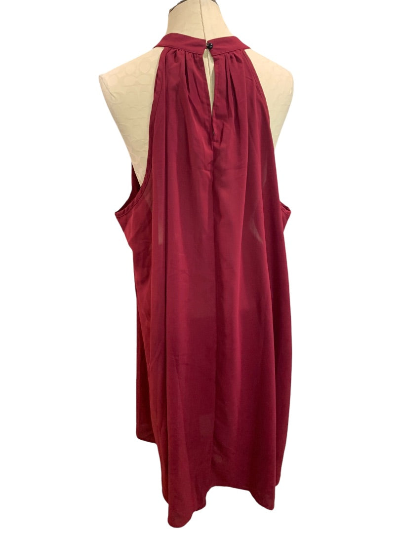 4XL Shein Curve Womens Lightweight Burgundy Shift Dress Lightweight Draped