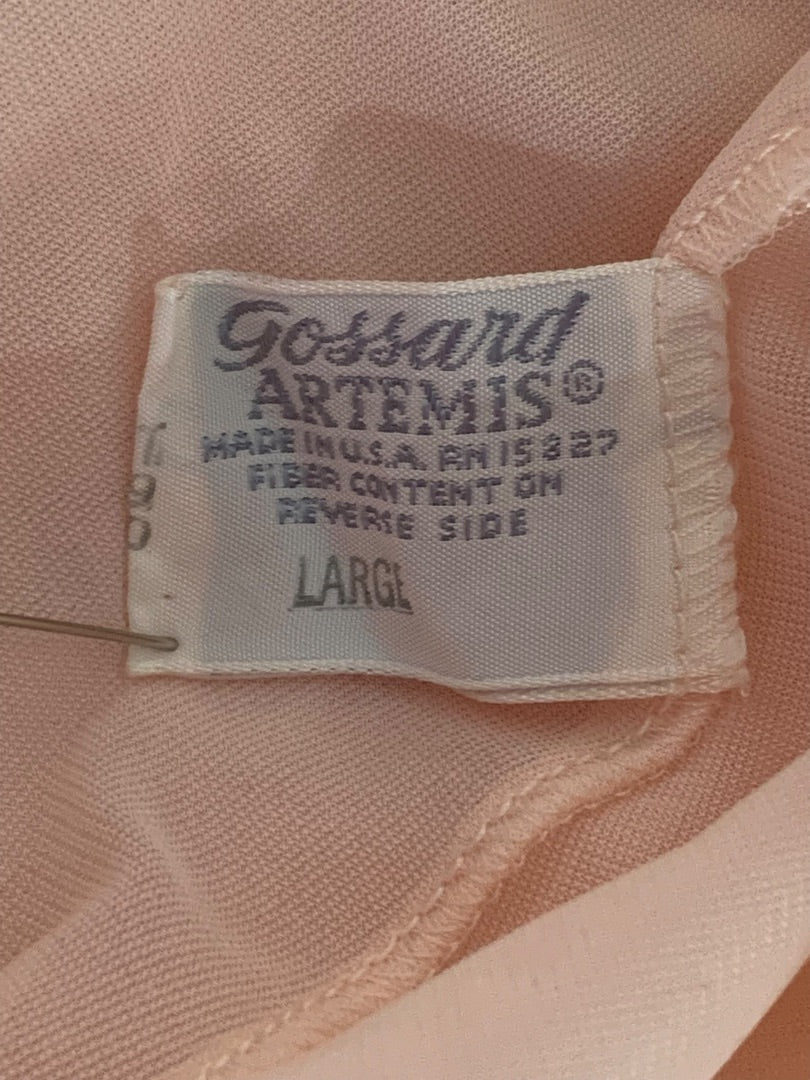 Large Gossard Artemis Pink Peignoir Chiffon Nightgown Robe Set 1960s Vintage