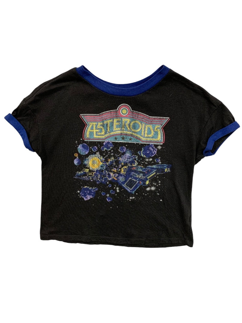 XS Junk Food Vintage Inspired Tshirt Crop Womens Asteroids Graphic