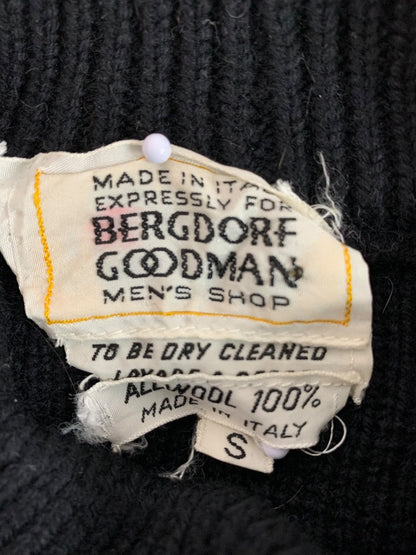 Small Bergdorf Goodman Mens Vintage 1970s Wool Sweater Italy Retro