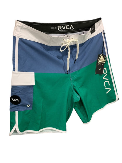 Size 32 RVCA Stretch Mens New 18 Inch Board Short Color Block