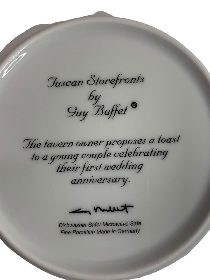 Guy Buffet Tuscan Storefronts Salad Plate Wedding Anniversary Toast 8 Inch