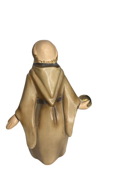 Midcentury Japan Ceramic Monk Figurine 5 Inch Holding Golden Ball