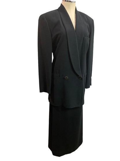 Size 12/14 Linda Allard Ellen Tracy Womens Vintage Skirt Suit 1980s