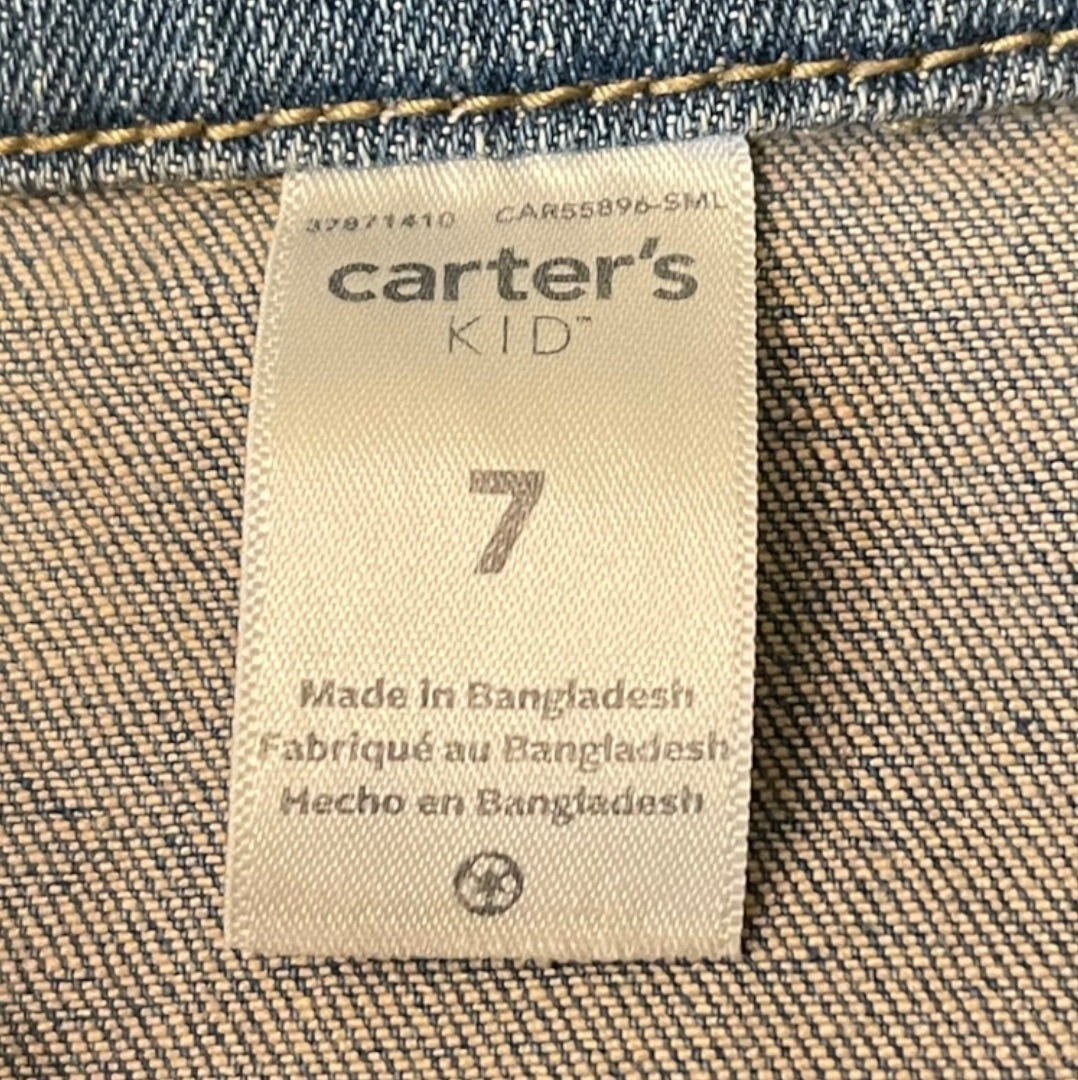 Size 7 Carters Kids Girls Jean Jacket Light Wash Denim