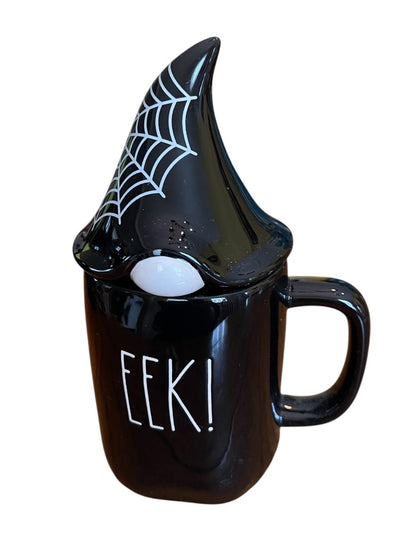 Rae Dunn by Magenta Black EEK! Halloween Gnome 24 oz Mug  Lid