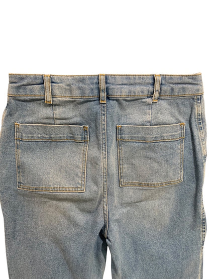 Size 4 Boden Denim Womens Turn Up Wide Leg Cuffed Jeans