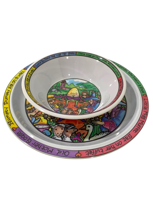 Childrens Melamine Bowl and Plate Nursery Rhymes Winterthur
