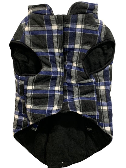 XL Fashion Pet Dog New Reversible Fleece Jacket Coat Plaid