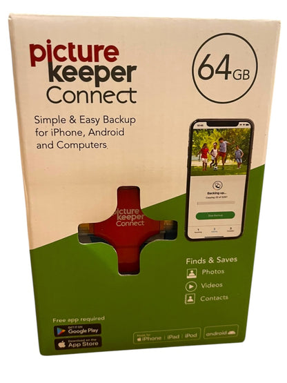 Picture Keeper Connect 64GB Made for IPhone IPad IPod Android Red Sealed New