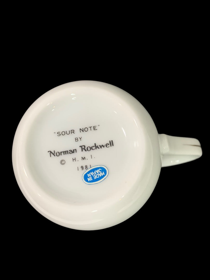 1981 Norman Rockwell HMI Mug Gold Trim "Sour Note"