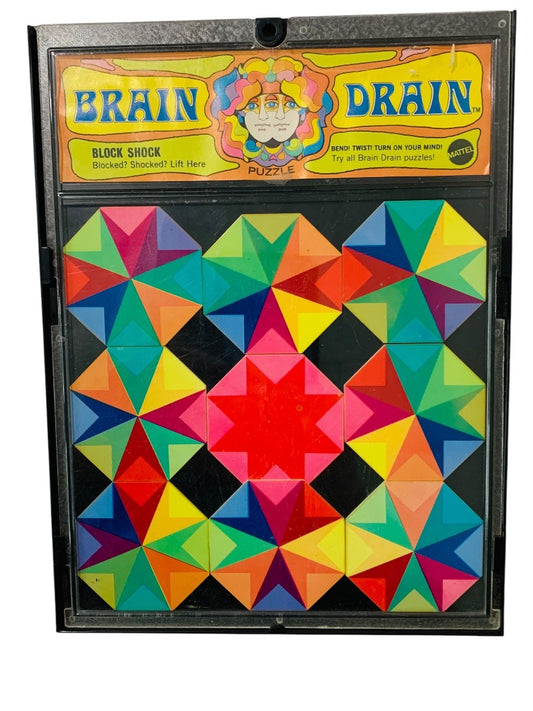 1969 Block Shock Psychadelic BRAIN DRAIN Puzzle by Mattel Vintage Brain Teaser