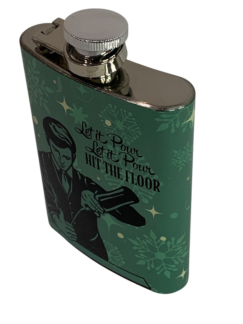 Wembley Stainless Steel Drinking Flask Retro Design 4oz