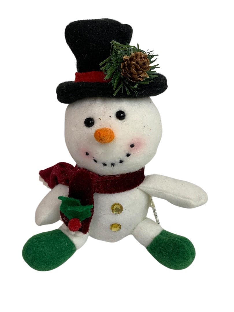 Snowman Decorative Sitting 7 Inch Plush Toy Winter Stuffed