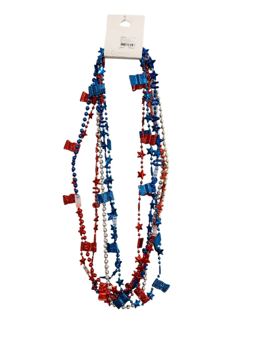 Claires New Set of 6 Overhead Necklaces Patriotic USA Flag Star
