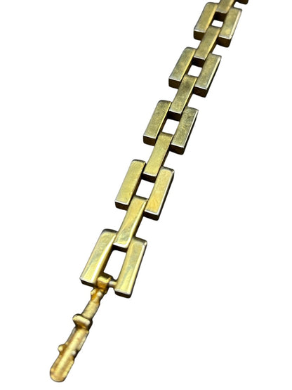 Vintage Goldtone 9 Inch Link Bracelet Foldover Clasp