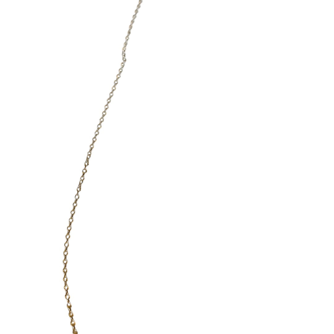 Silvertone Delicate Chain Necklace 18" Interlocking Hearts Copper Color