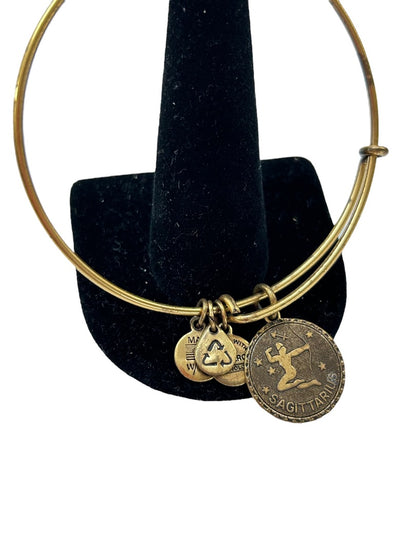Alex + Ani Bangle Charm Bracelet Goldtone Sagittarius Sign