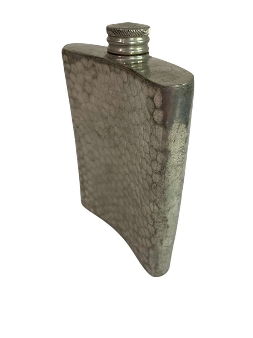 Vintage Hoffritz  6 Ounce English Pewter HIp Flask Textured
