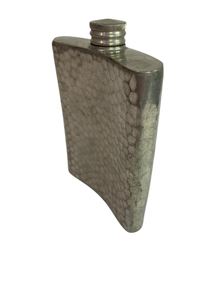 Vintage Hoffritz  6 Ounce English Pewter HIp Flask Textured