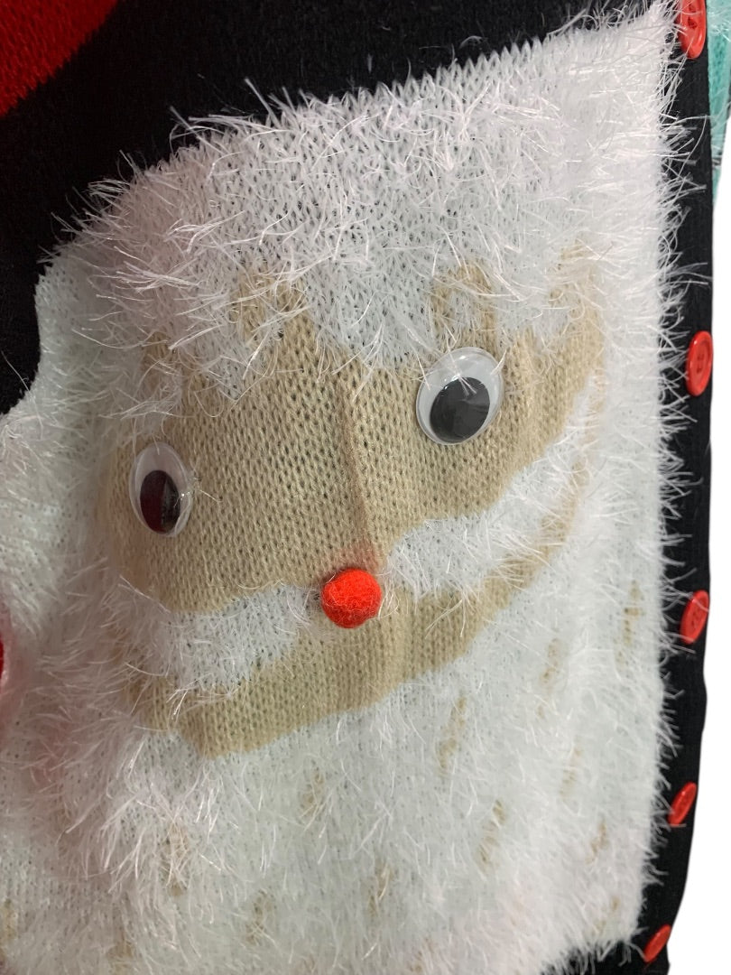 XL Womens New Christmas Cardigan Sweater Soft Fuzzy Santa Reindeer