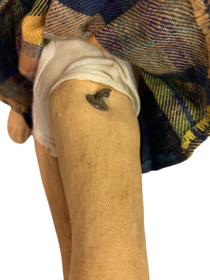 Vintage Chad Valley Cloth Doll 12 Inch Scottish Girl Made in England