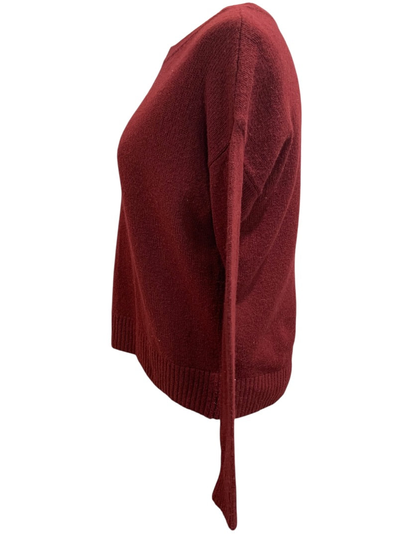 XS Loft Womens Burgundy Sweater Crewneck Wool Blend