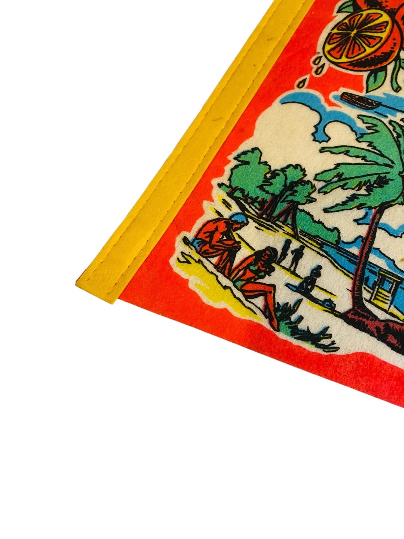 Vintage 26.5 Inch Kitschy Florida Pennant Souvenir Felt Flag USA Made