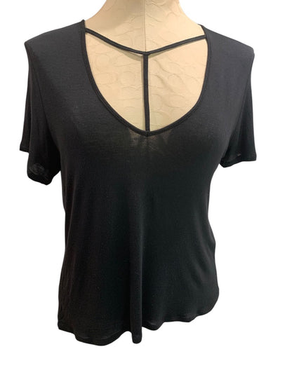 Medium Garage Womens Lightweight Black Tshirt Scoop Neck
