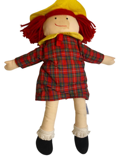 1994 Madeline by Eden Cloth Rag Doll 14" Red Plaid Dress