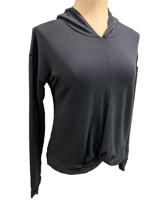 XL Zella Womens Black Twist Hem Pullover Hoodie Activewear
