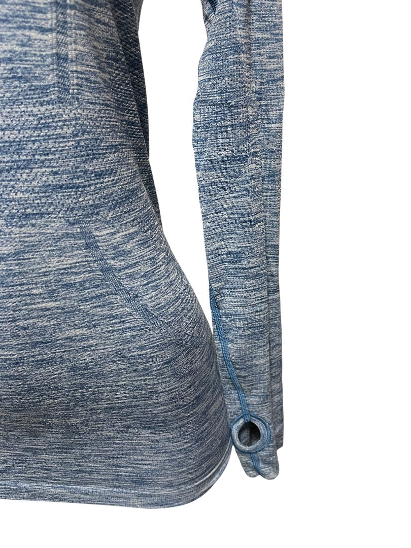 XS Lululemon Athletica Run Head Up Heart Out Womens Long Sleeve Top Blue