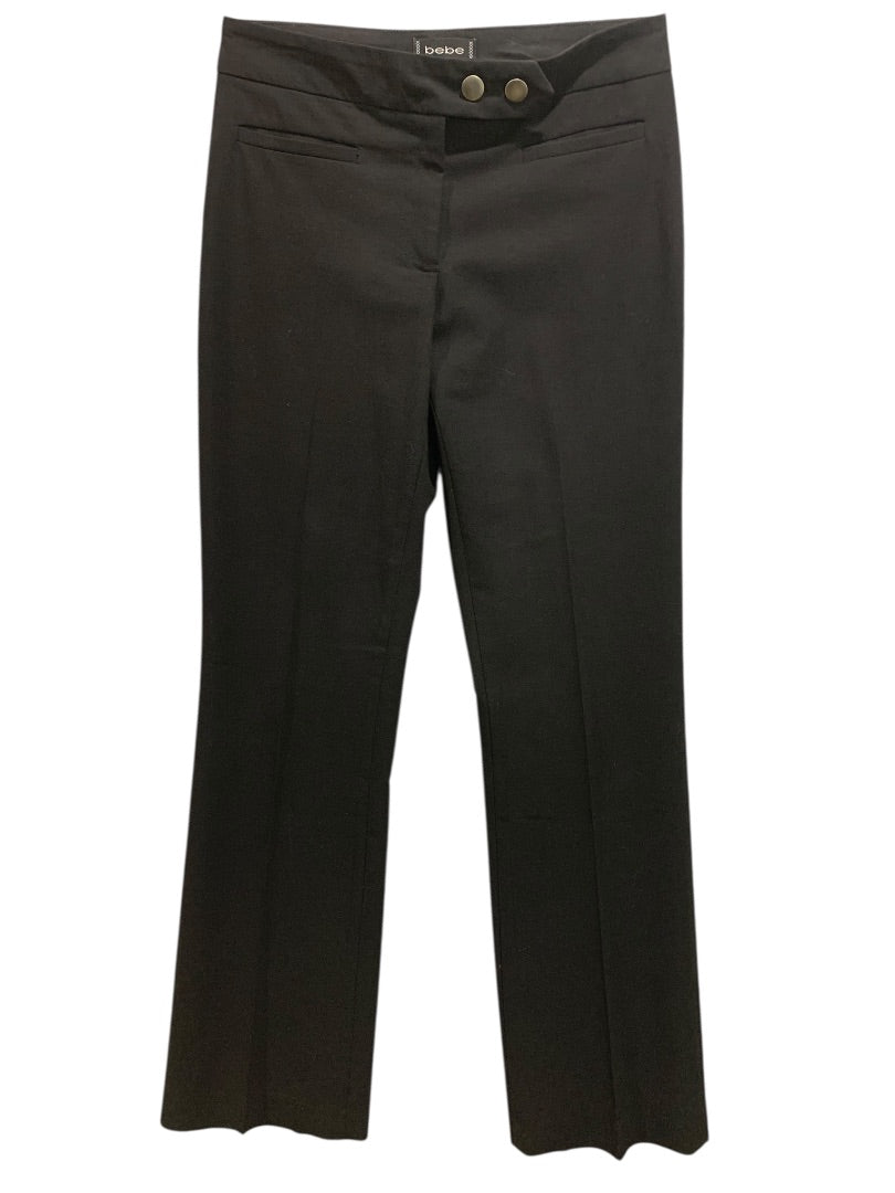 Size 0 bebe Womens Black Dress Pants Snap Calf Detail
