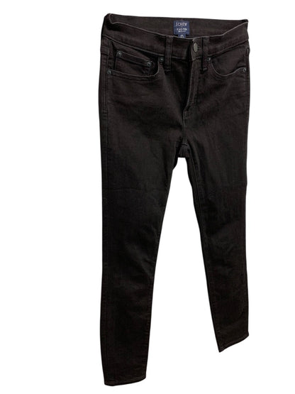 Size 25 J.Crew Womens Black 8" Mid-Rise Skinny Jeans Stretch Denim