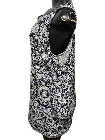 Small White House Black Market Cold Shoulder 3/4 Womens Sleeve Floral Top