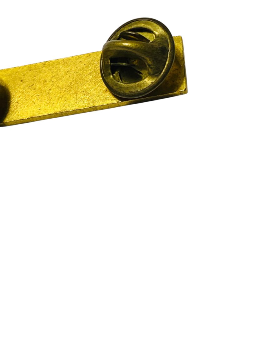 Vintage Bar Pin Counselor Blue Goldtone 1.5" Double Butterfly Back