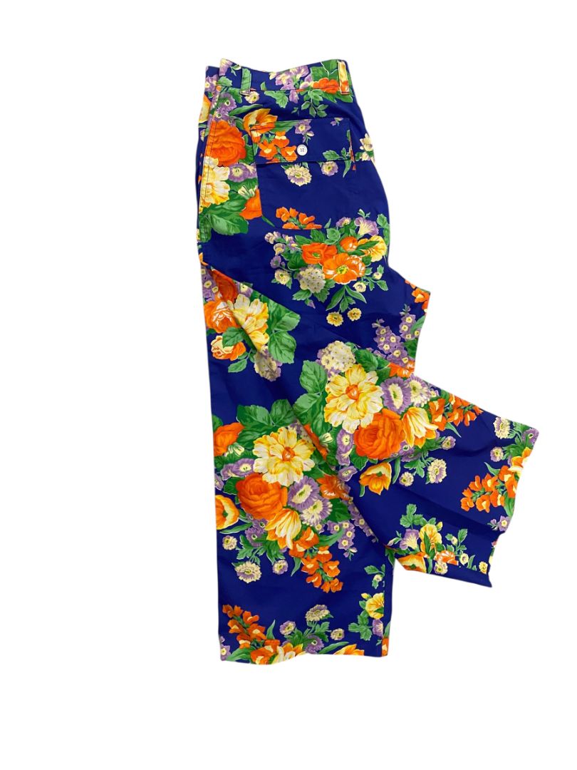 Size 12 Lauren Ralph Lauren Womens Lightweight Floral Pants Wide Leg