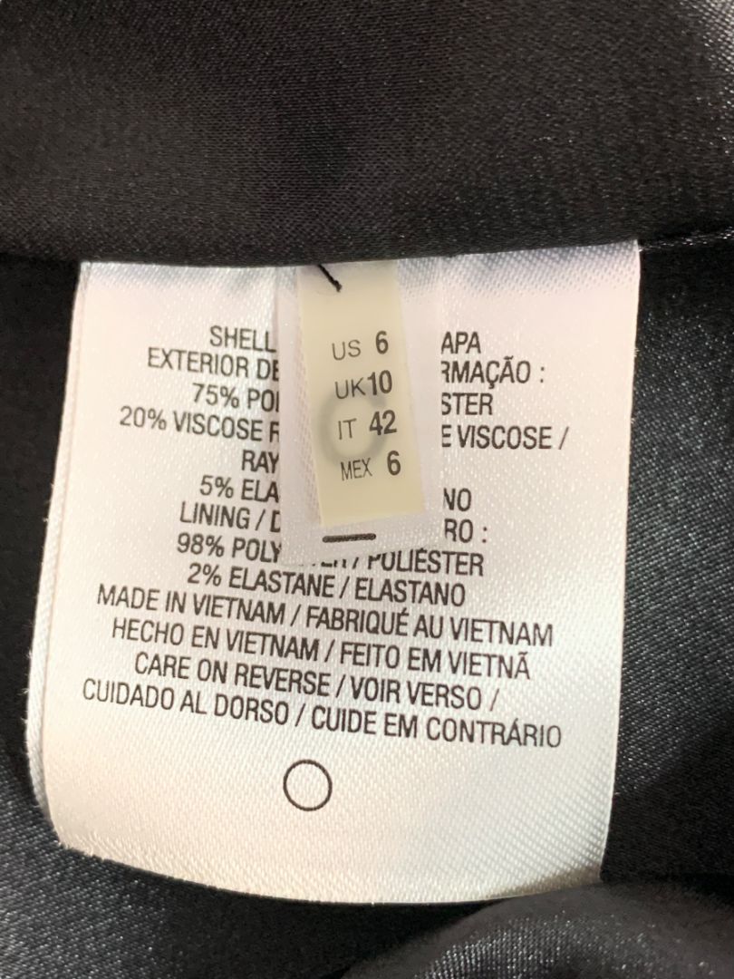 Size 6 Tahari A-Line Tristen Dress Heather Black Front Zip Lined