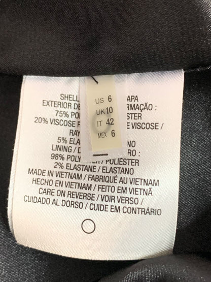 Size 6 Tahari A-Line Tristen Dress Heather Black Front Zip Lined